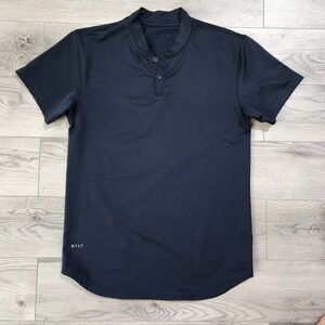 BYLT Mens M Blade Collar Drop Cut Stealth Polo Shirt Navy LUX‎ PERFORMANCE